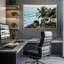Tropical Coastline Wall Art Canvas Print – Framed Palm Tree