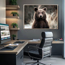 Brown Bear Wall Art Canvas Print – Framed Majestic Woodland