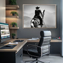 Western Wall Art Canvas Print – Framed Cowboy and Horse
