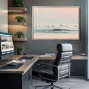 Pastel Ocean Wall Art Canvas Print – Framed Soft Sunset Calm