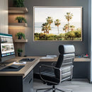 California Coast Palm Trees Wall Art Canvas Print – Framed