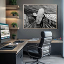 Black White Surfing Wall Art Canvas Print – Framed Coastal by MyGreatCanvas | Canvas Wall Art Prints | Photo Prints & Wall Decor
