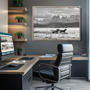 Wild Horses Wall Art Canvas Print – Framed Black and White by MyGreatCanvas | Canvas Wall Art Prints | Photo Prints & Wall Decor