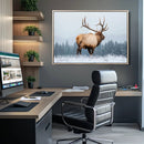 Elk Wall Art Canvas Print – Framed Snowy Forest Scene Art by MyGreatCanvas | Canvas Wall Art Prints | Photo Prints & Wall Decor