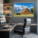 Mountain Barn Scene Wall Art Canvas Print – Framed Rustic by MyGreatCanvas | Canvas Wall Art Prints | Photo Prints & Wall Decor