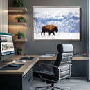 Bison Snow Wall Art Canvas Print – Framed Wildlife Scene by MyGreatCanvas | Canvas Wall Art Prints | Photo Prints & Wall Decor