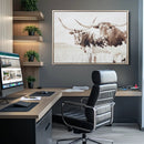 Longhorn Cow Decor Wall Art Canvas Print – Framed Rustic by MyGreatCanvas | Canvas Wall Art Prints | Photo Prints & Wall Decor