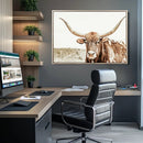 Texas Longhorn Bull Wall Art Canvas Print, Framed Rustic by MyGreatCanvas | Canvas Wall Art Prints | Photo Prints & Wall Decor