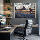 Texas Longhorn Wall Art Canvas Print – Framed Rustic Barn by MyGreatCanvas | Canvas Wall Art Prints | Photo Prints & Wall Decor