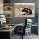 Texas Longhorn Wall Art Canvas Print – Framed Country Art by MyGreatCanvas | Canvas Wall Art Prints | Photo Prints & Wall Decor
