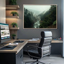 Misty Forest Wall Art Canvas Print – Framed Foggy River Art by MyGreatCanvas | Canvas Wall Art Prints | Photo Prints & Wall Decor