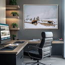 Bison Wildlife Wall Art Canvas Print, Framed Snowy Prairie by MyGreatCanvas | Canvas Wall Art Prints | Photo Prints & Wall Decor