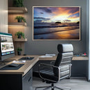 Beach Sunset Wall Art Canvas Print – Tropical Ocean Waves