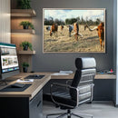 Texas Longhorns Wall Art Canvas Print – Framed Rustic Farm by MyGreatCanvas | Canvas Wall Art Prints | Photo Prints & Wall Decor