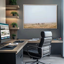 Foggy Plains Wall Art Canvas Print – Framed Horseback Riders