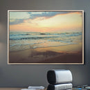 Sunset Seascape Wall Art Canvas Print – Framed Pastel Ocean