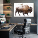 Snowy Buffalo Wall Art Canvas Print – Framed Wildlife by MyGreatCanvas | Canvas Wall Art Prints | Photo Prints & Wall Decor