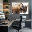 Snowy Buffalo Wall Art Canvas Print – Framed Rustic Lodge by MyGreatCanvas | Canvas Wall Art Prints | Photo Prints & Wall Decor