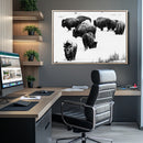 Buffalo Herd Wall Art Canvas Print – Framed Black and White by MyGreatCanvas | Canvas Wall Art Prints | Photo Prints & Wall Decor