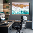 Aerial Beach Wall Art Canvas Print – Framed Ocean Waves by MyGreatCanvas | Canvas Wall Art Prints | Photo Prints & Wall Decor