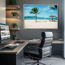Tropical Beach Wall Art Canvas Print – Framed Palm Tree by MyGreatCanvas | Canvas Wall Art Prints | Photo Prints & Wall Decor