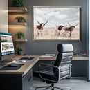 Majestic Longhorn Cows Wall Art Canvas Print – Rustic by MyGreatCanvas | Canvas Wall Art Prints | Photo Prints & Wall Decor