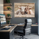 Couple Highland Cows Wall Art Canvas Print – Peaceful Meadow by MyGreatCanvas | Canvas Wall Art Prints | Photo Prints & Wall Decor