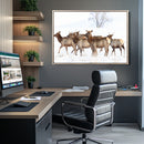 Snowy Elk Herd Wall Art Canvas Print – Majestic Winter by MyGreatCanvas | Canvas Wall Art Prints | Photo Prints & Wall Decor