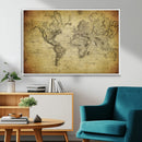 Push Pin World Map Canvas Print – Travel Tracker Wall Art