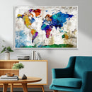 World Map Canvas Print – Framed Travel Map Wall Art for by MyGreatCanvas | Canvas Wall Art Prints | Photo Prints & Wall Decor