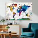 World Map Canvas Print – Detailed Map of the World Wall Art