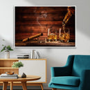 Whiskey and Cigar Wall Art Canvas | 3 Panel Bar Room Decor by MyGreatCanvas | Canvas Wall Art Prints | Photo Prints & Wall Decor