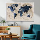 Vintage Blue World Map Canvas Wall Art – Antique Style by MyGreatCanvas | Canvas Wall Art Prints | Photo Prints & Wall Decor