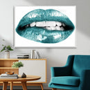 Blue Lips Wall Art Canvas Print