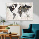Abstract Map Printing - Modern World Map Canvas Wall Art for