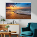 Sunset and Beach at Night Wall Art Canvas Print