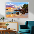 Tropical Island Beach Sunset Canvas Print