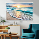 Sunset Beach Waves Canvas Wall Art – 5-Panel Ocean Sunset by MyGreatCanvas | Canvas Wall Art Prints | Photo Prints & Wall Decor