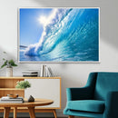 Blue Big Wave Surfing Ocean Canvas Wall Art Artwork Print