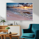 Sea Ocean Sunset Beach Wall Art Canvas Print
