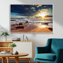 Golden Hour Beach Sunset Canvas Triptych, Ocean Waves and by MyGreatCanvas | Canvas Wall Art Prints | Photo Prints & Wall Decor