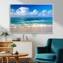 Tropical Beach 3-Panel Canvas Wall Art – Serene Ocean Waves