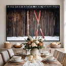 Vintage Ski Gear Canvas Print, Vintage Ski Gear Against