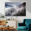 Beautiful Rising Fog in Winter Mountain Landscape- Framed