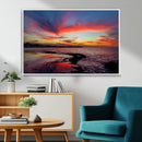 Glorious Sunset on The Beach Wall Art Canvas Print