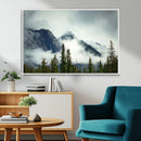 Mountain Mist Canvas Wall Art Print | 3-Panel Foggy Forest