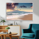 Cloudy Weather Beach Sunset Canvas Print | Sunrise Wall Art