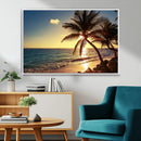 Sunset Palm Trees Wall Art Canvas Print