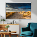 Ocean Beach Dark Clouds Wall Art Canvas Print