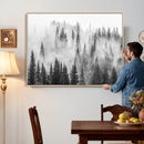 Forest Wall Art Print | Foggy Pine Forest Canvas Wall Art -
